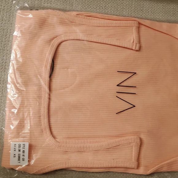 NWT Anthropologie NIA Peach Ribbed Tank Top - Picture 1 of 1